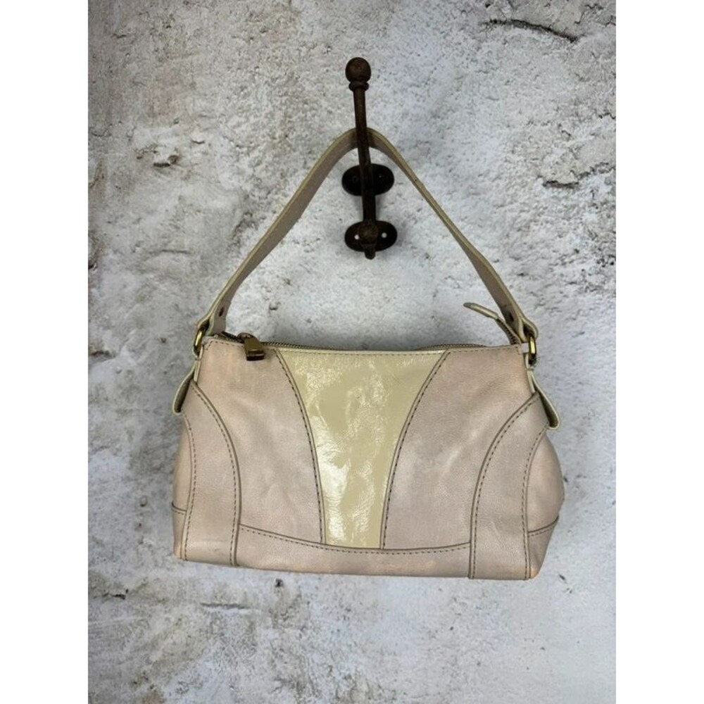 Two-Tone Cream & Taupe Shoulder Bag – Vintage Style